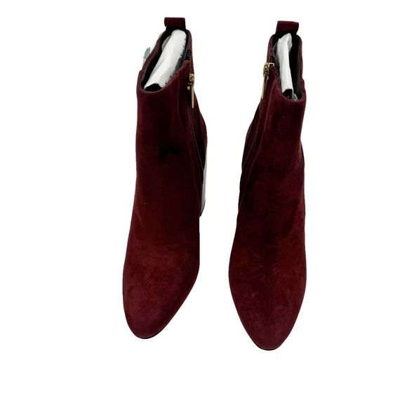VINCE CAMUTO Enverna Almond-Toe Block Heeled Burgundy Suede Boots size 7.5 NWIB - Picture 8 of 14